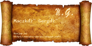 Maczkó Gergő névjegykártya