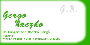 gergo maczko business card