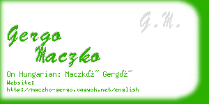 gergo maczko business card